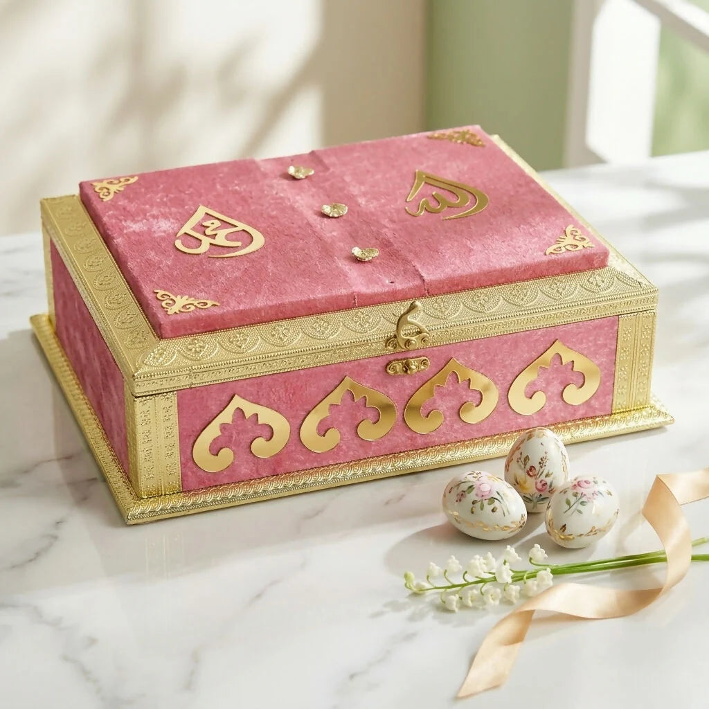 Bawaal Luxury Velvet Quran Box – Elegant Quran Storage & Foldable Rehal Stand