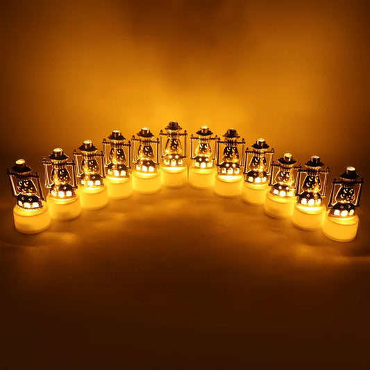 Bawaal Lantern Style Flameless LED Candles – Set of 12 Vintage Decorative Lights