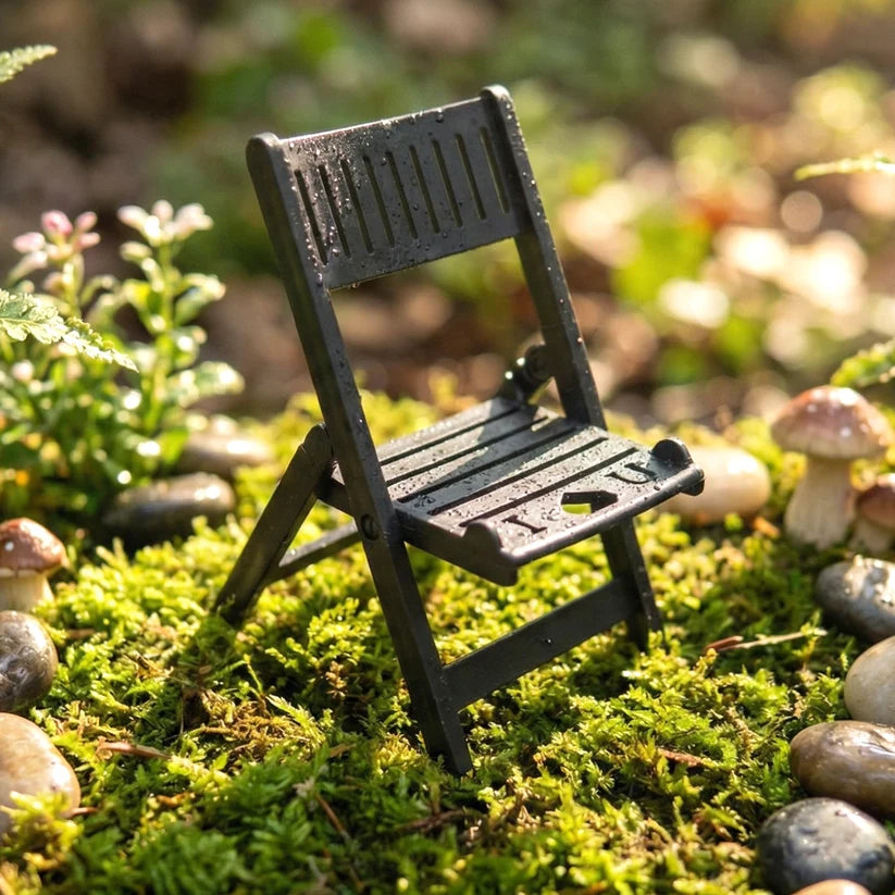Bawaal Mini Chair Mobile Stand – Foldable Black Phone Holder