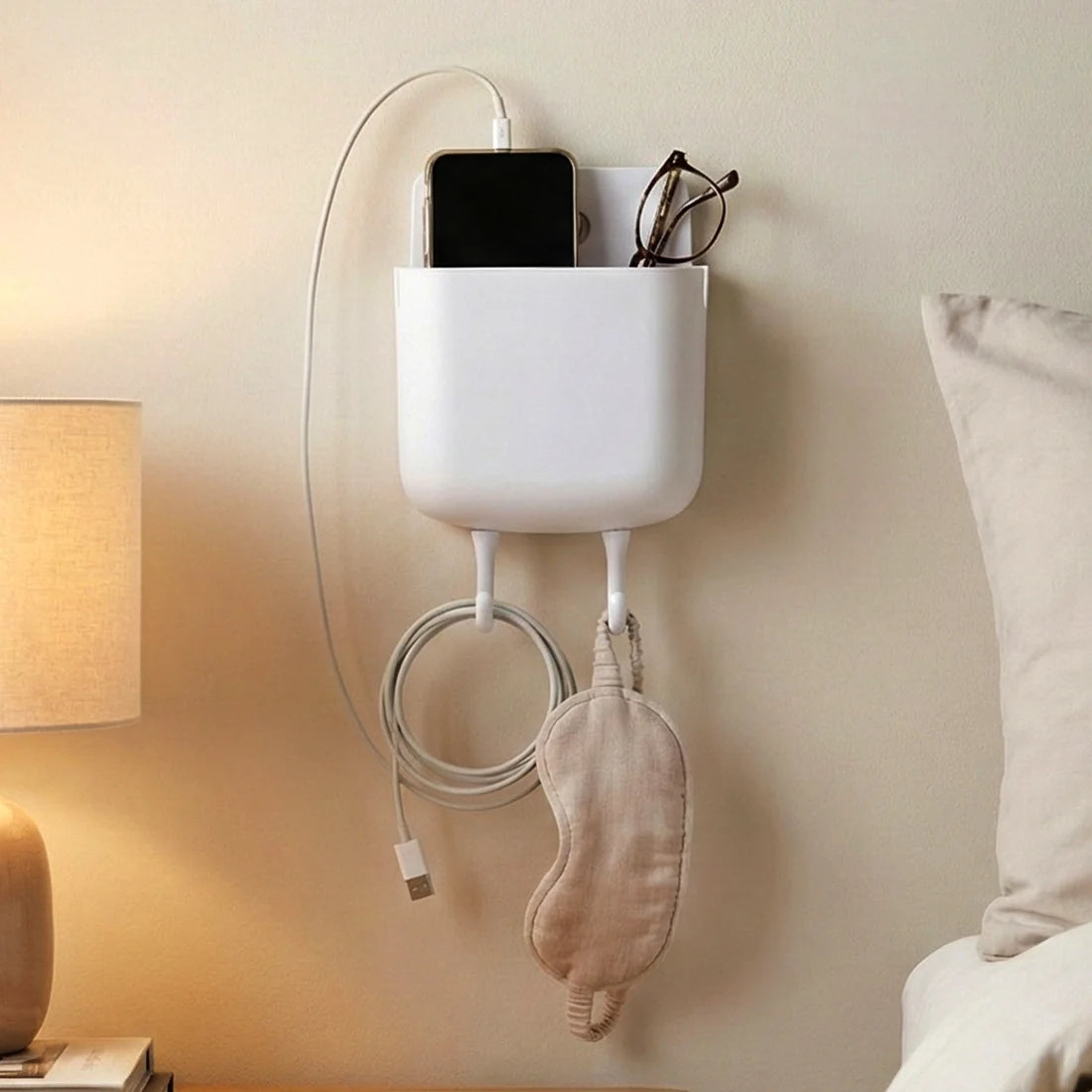 Bawaal Wall Mounted Mobile Charging Holder – Phone & Accessories Organizer ( Multicolor)