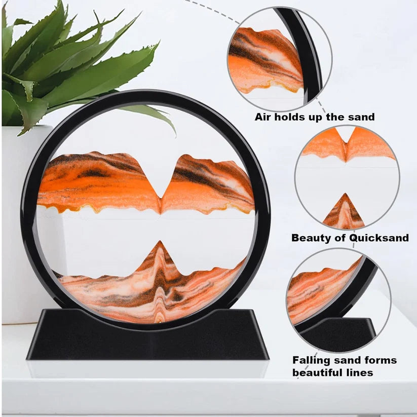 Bawaal Moving Sand Art – 360° Rotating Liquid Motion Decor ( Multicolor)