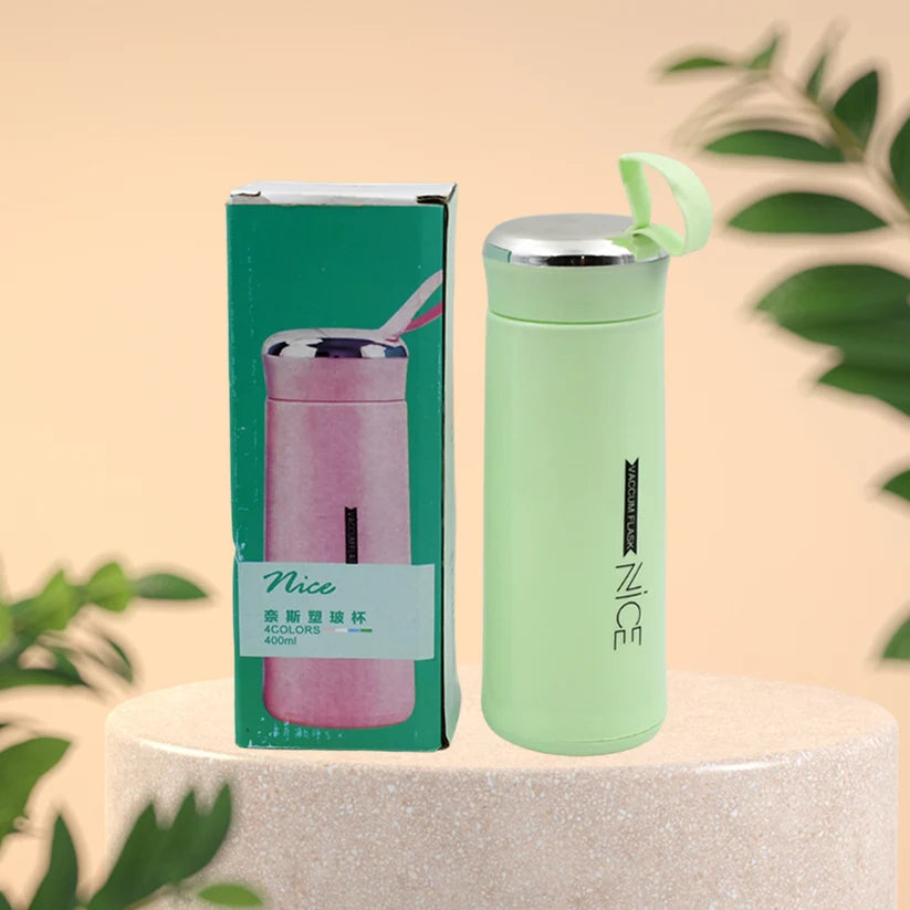 Bawaal Glass Water Bottle 400ml – Leak Proof Borosilicate Bottle with Bamboo Lid