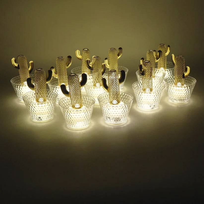 Bawaal Cactus LED Tealight Candles – Flameless Decorative Set of 12
