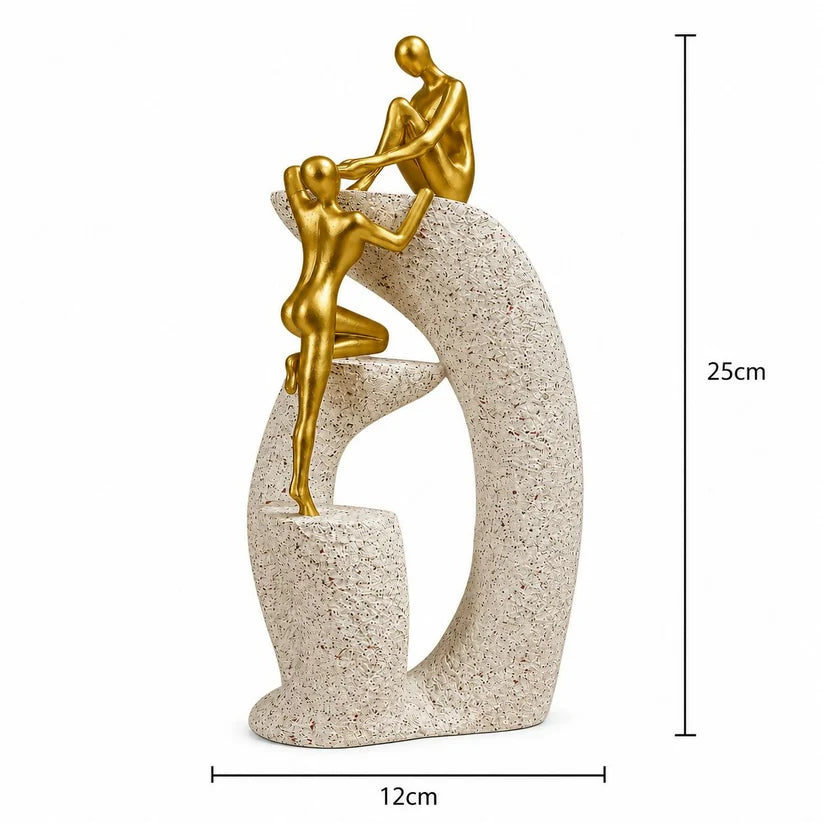 Bawaal Abstract Couple Climbing Resin Showpiece – Golden Love & Togetherness Decor ( any 1 color)