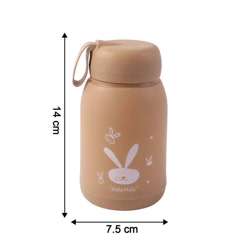 Bawaal Bunny Print Glass Water Bottle 330ml – Leak-Resistant Bottle with Carry Loop