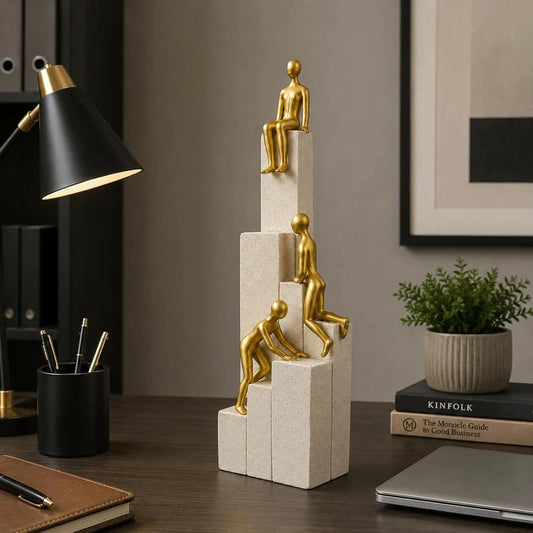 Bawaal Abstract Climbing Human Resin Showpiece – Modern Success & Teamwork Decor ( any 1 color )